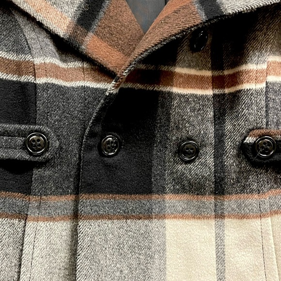 Plaid Hooded Double Breasted Coat - Picture 6 of 7